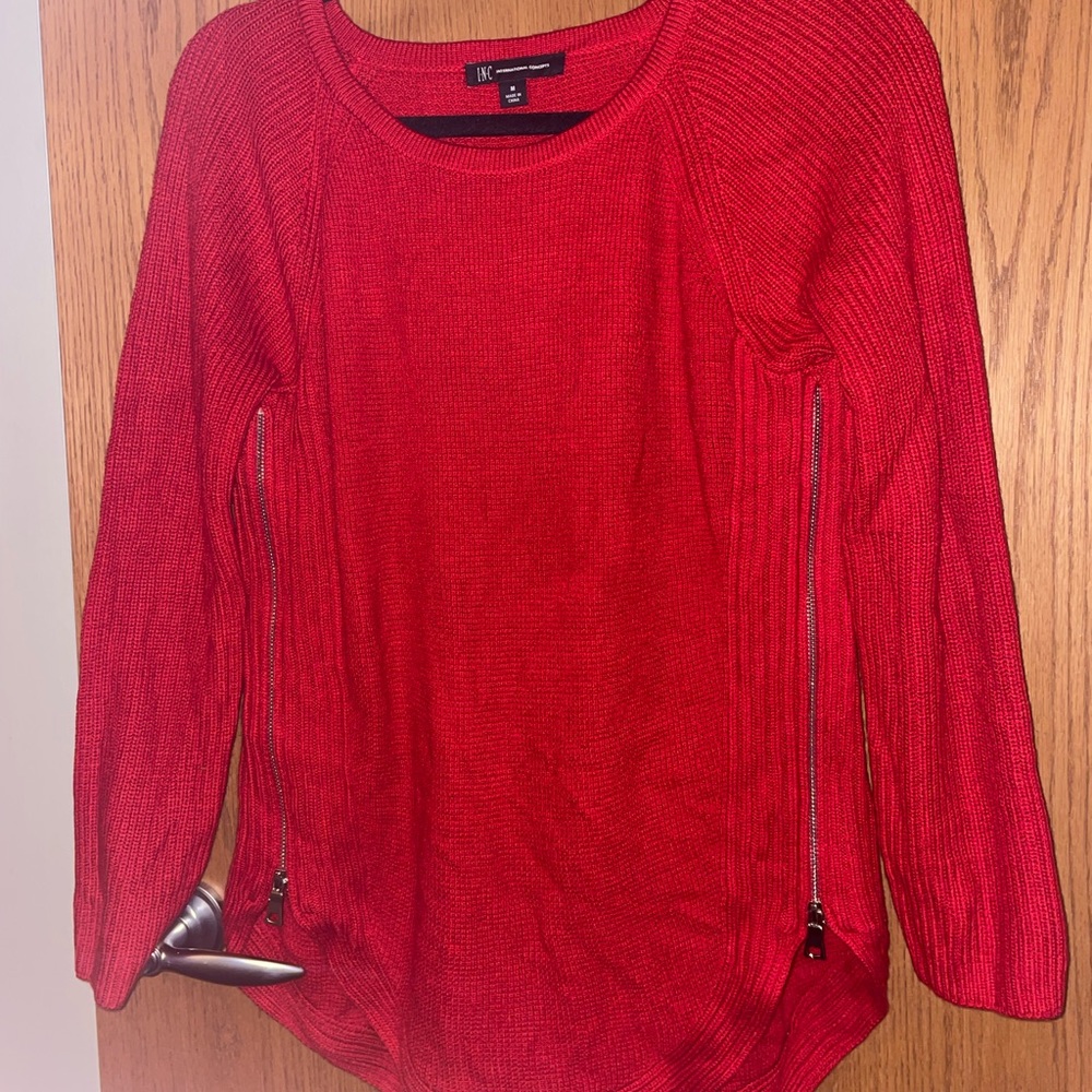 Red tunic sweater